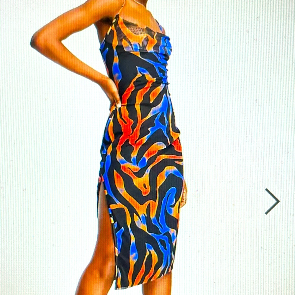 In the style strappy back cowl neck midi dress